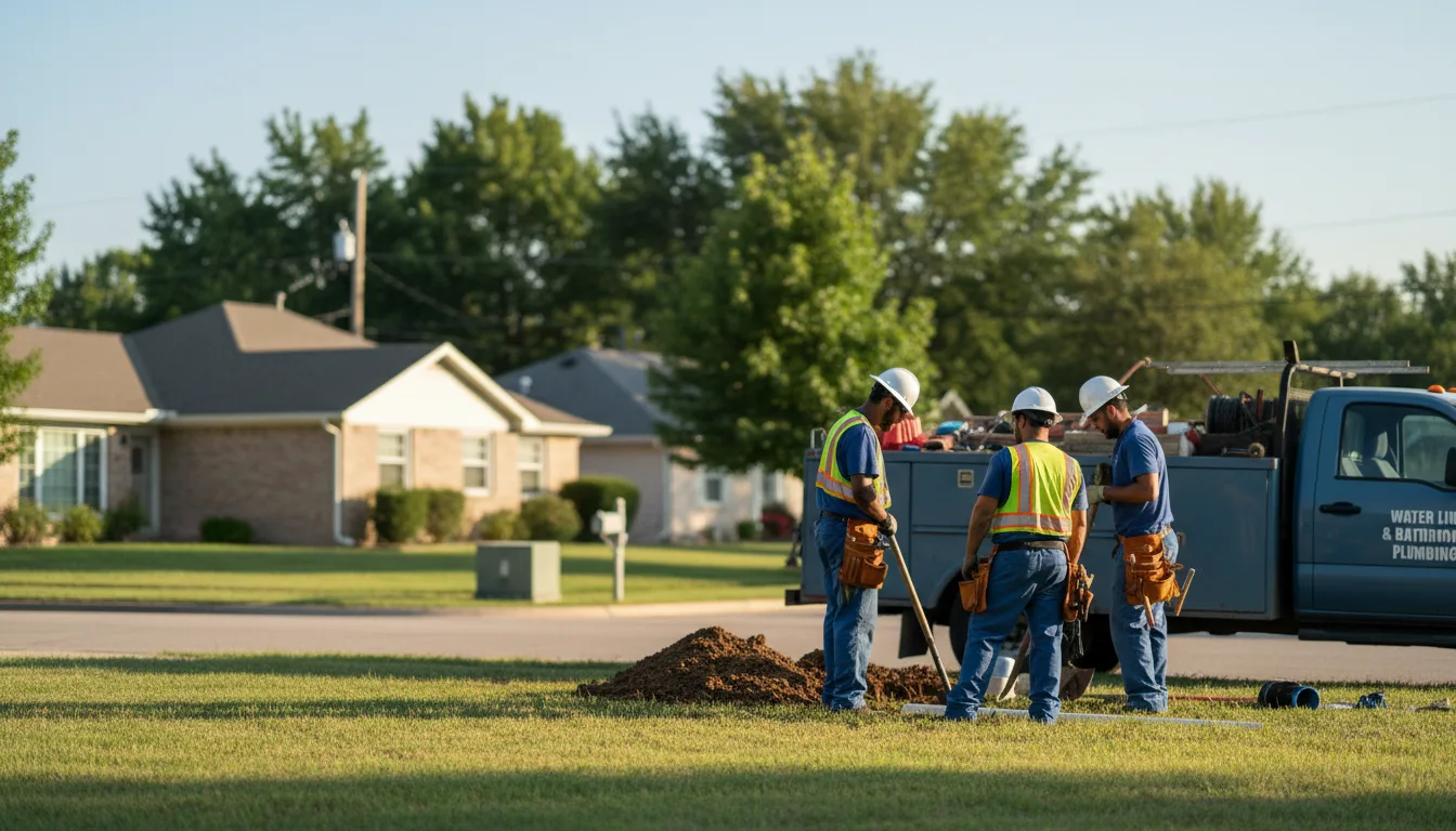 Residential water line and bathroom plumbing service in Little America, WY